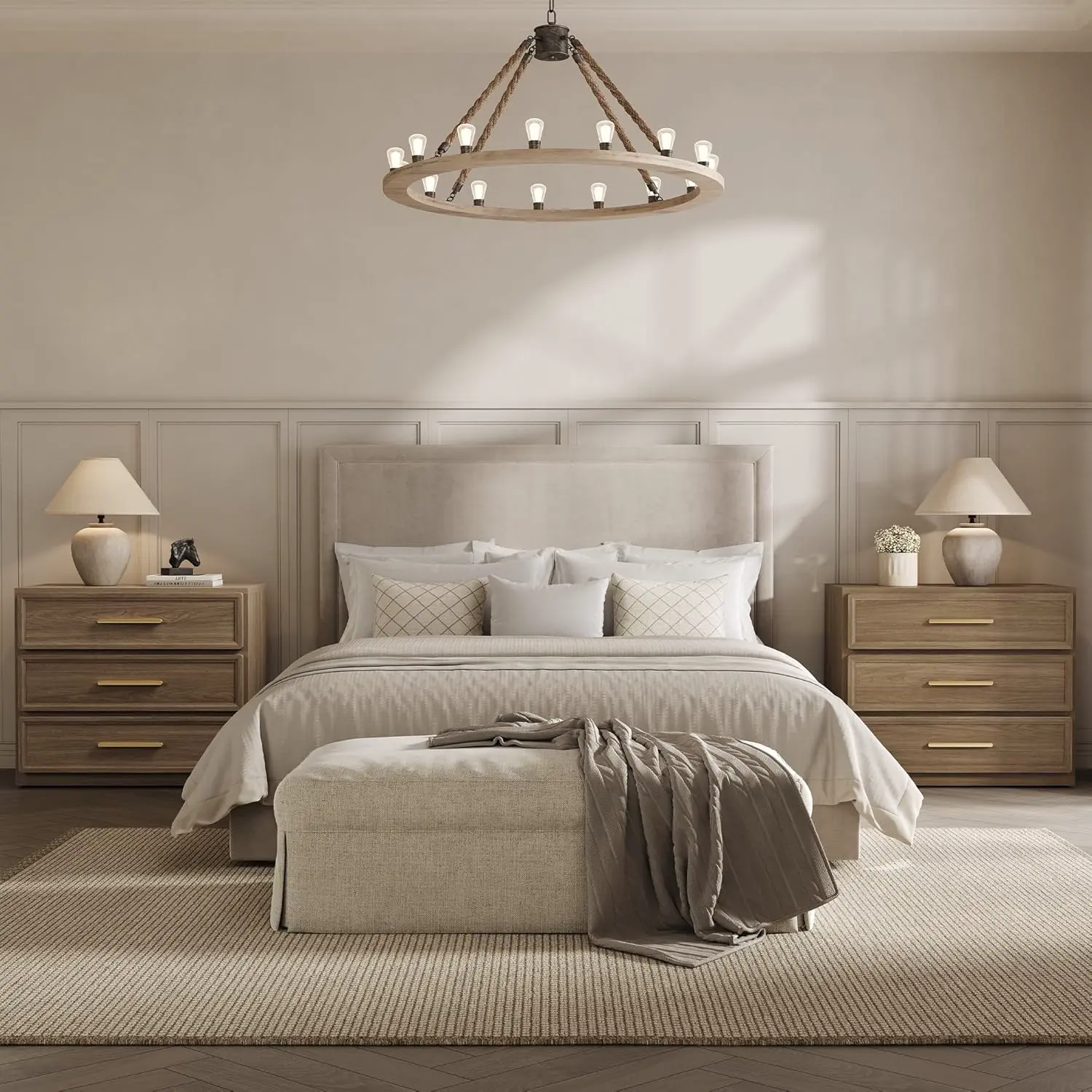 Noptieră înaltă premium cu 3 sertare și accente aurii, imagine 7